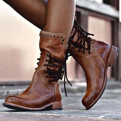 The Winona Lace-Up Leather Boots