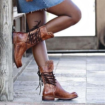 The Winona Lace-Up Leather Boots