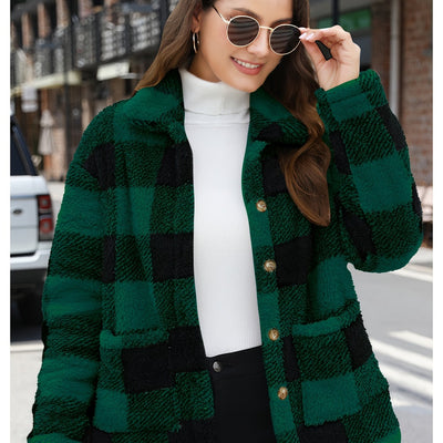 The Kimberly Plaid Teddy Coat
