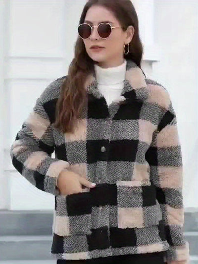 The Kimberly Plaid Teddy Coat