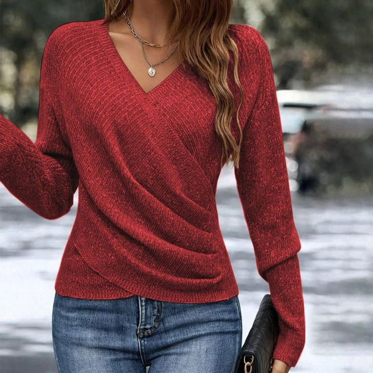 The Kimberly Wrapped V-Neck Knit