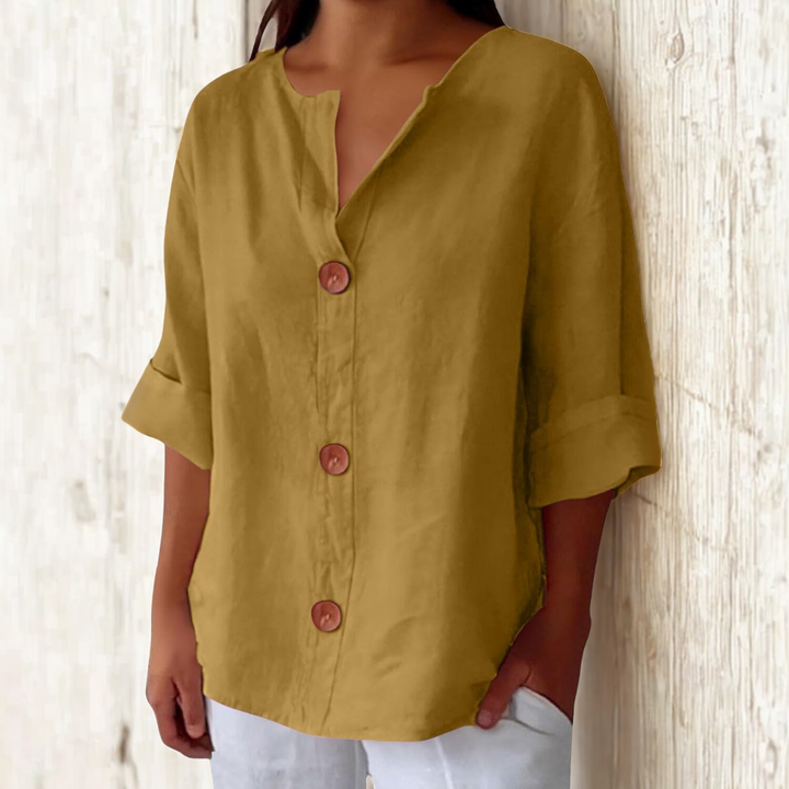 Linen Breathable Blouse with a Soft Relaxed Fit