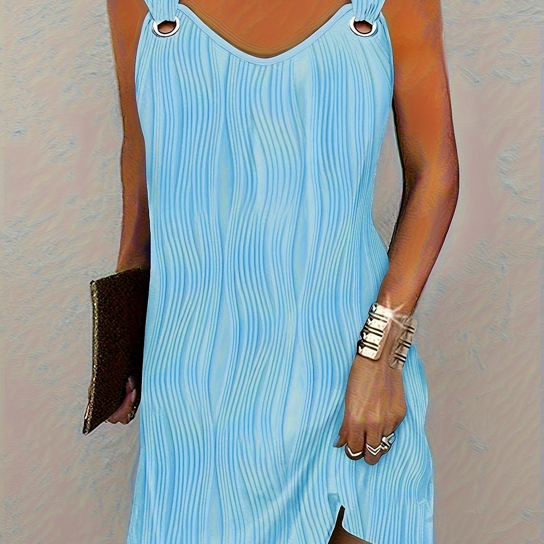 Soft Woven Wavy-Stripe Dress in a Relaxed Mini Fit