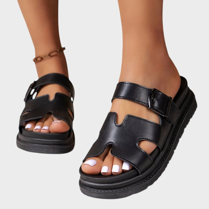 Vegan Leather Comfort Sandals with a Soft Supportive Fit
