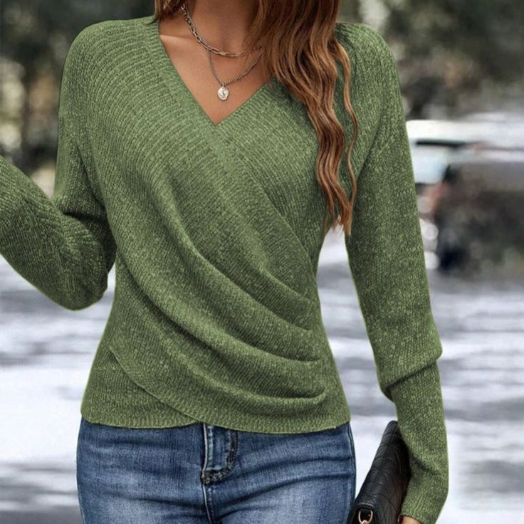 The Kimberly Wrapped V-Neck Knit