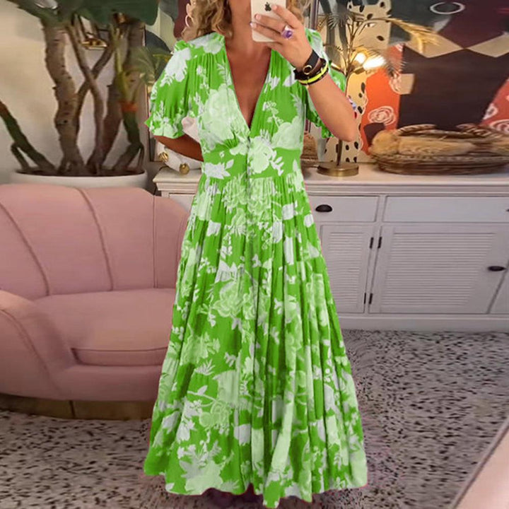 Polyester Soft Floral Maxi Dress with a Flowing Relaxed Fit