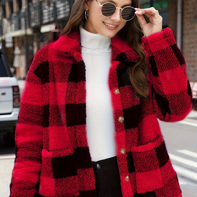 The Kimberly Plaid Teddy Coat