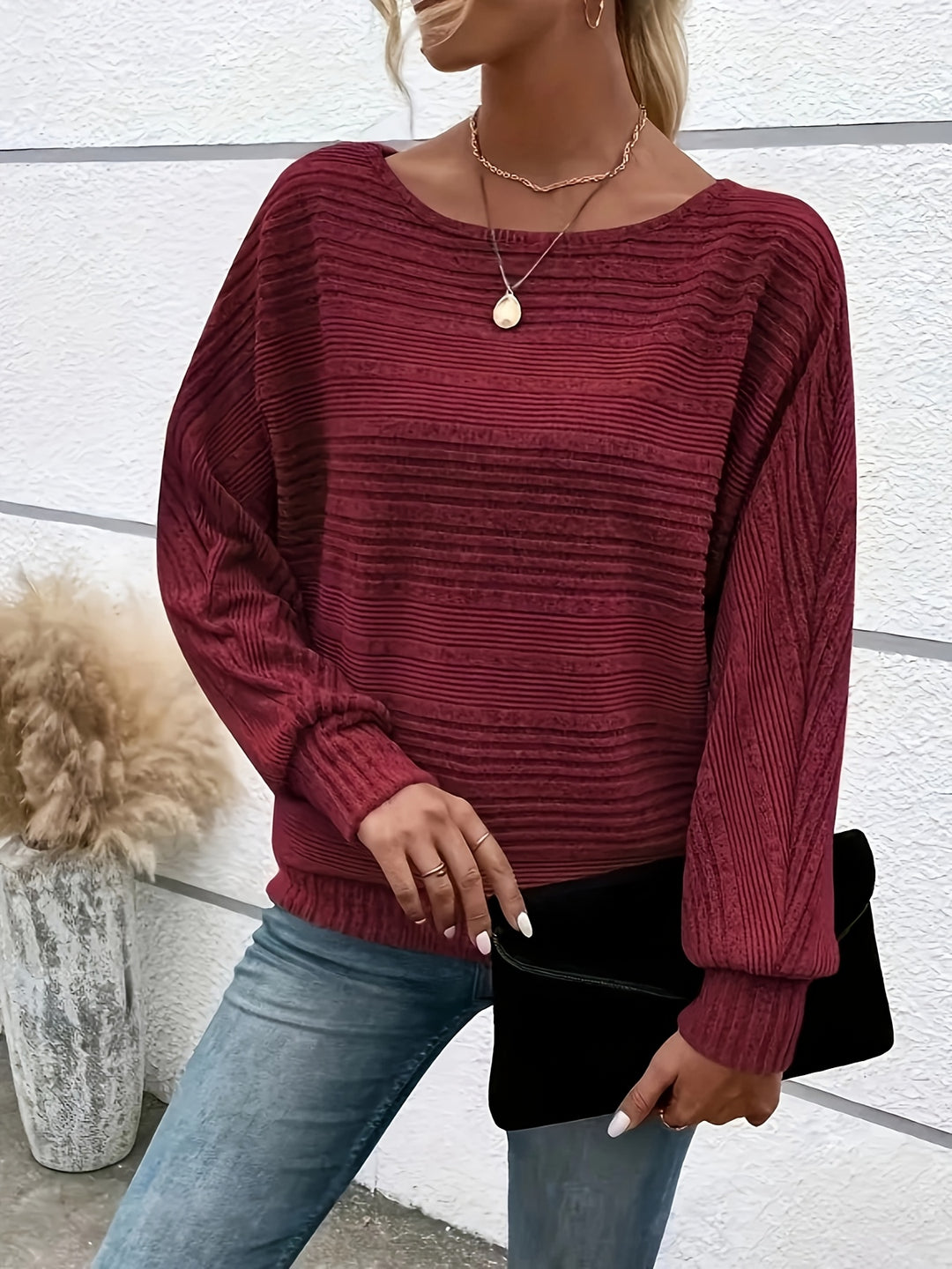 The Ribbed Batwing Sweater