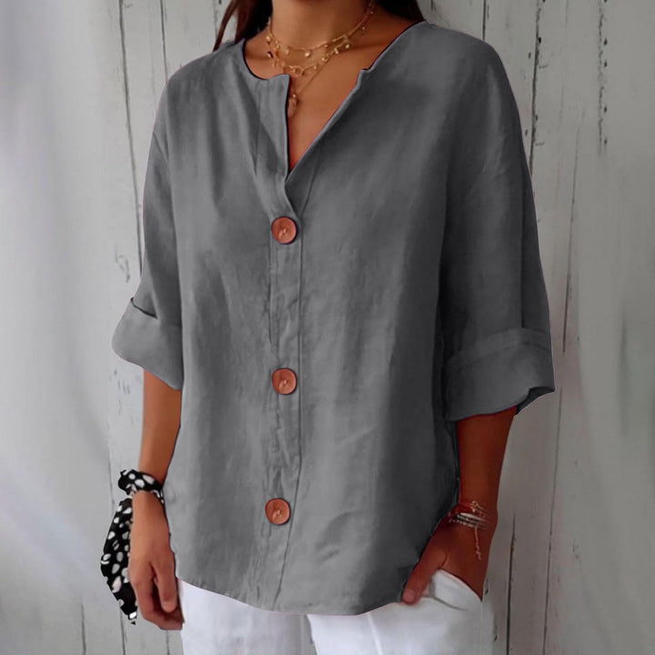 Linen Breathable Blouse with a Soft Relaxed Fit