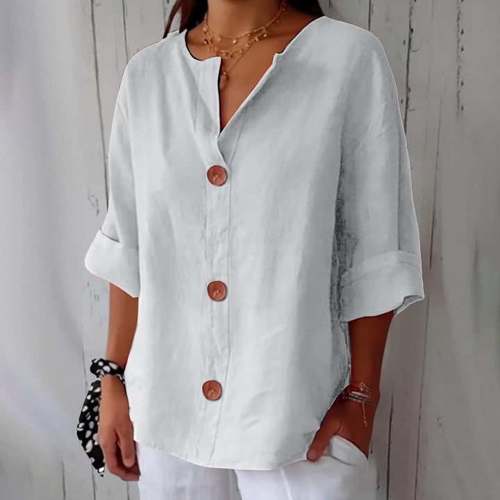 Linen Breathable Blouse with a Soft Relaxed Fit