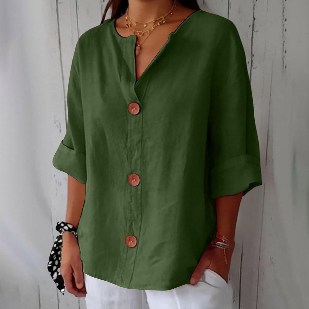 Linen Breathable Blouse with a Soft Relaxed Fit