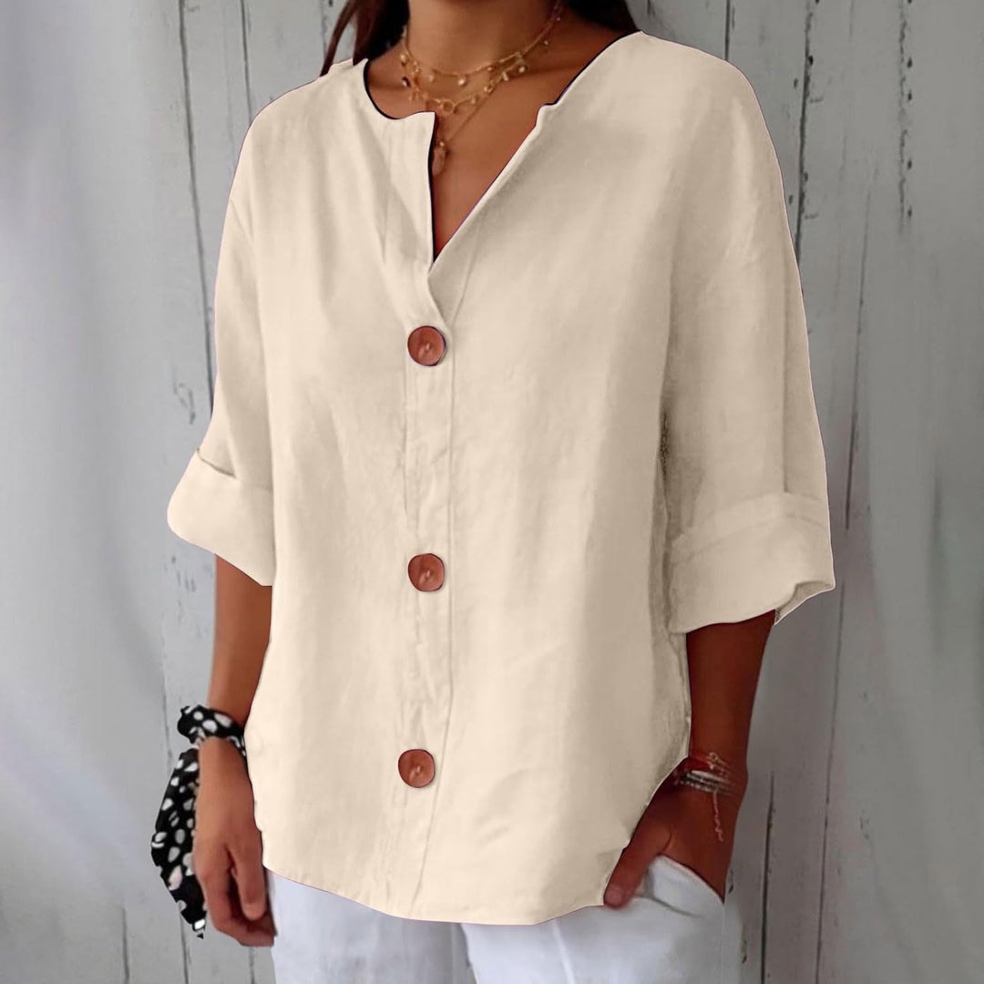 Linen Breathable Blouse with a Soft Relaxed Fit
