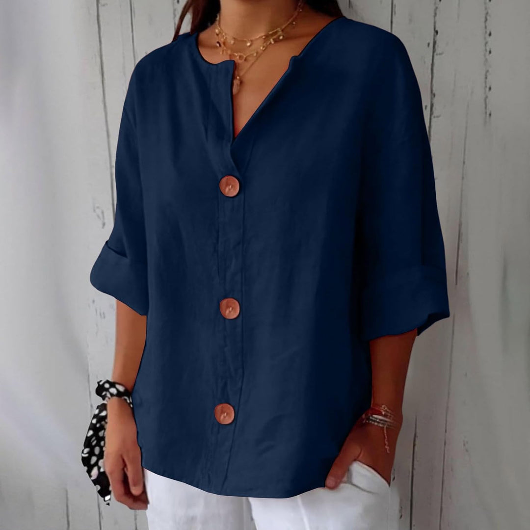 Linen Breathable Blouse with a Soft Relaxed Fit