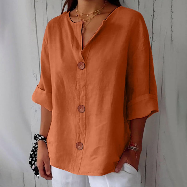 Linen Breathable Blouse with a Soft Relaxed Fit