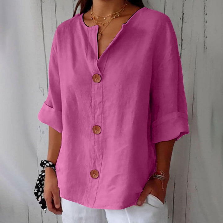 Linen Breathable Blouse with a Soft Relaxed Fit