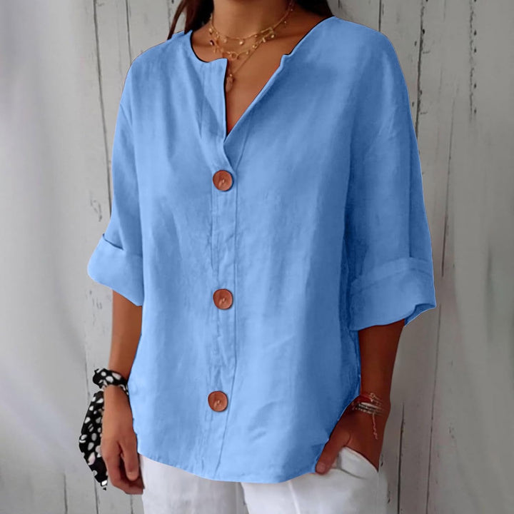 Linen Breathable Blouse with a Soft Relaxed Fit
