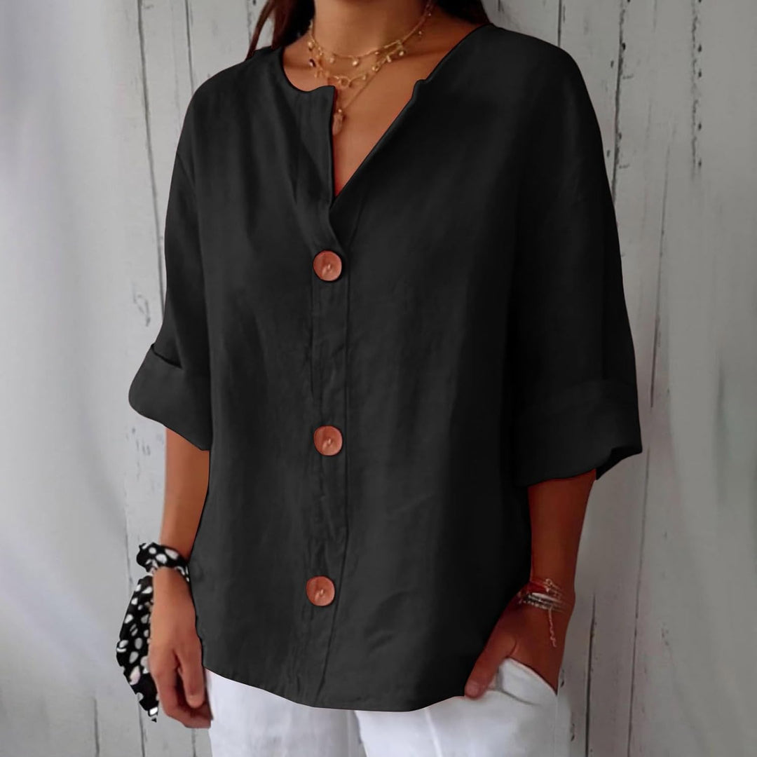 Linen Breathable Blouse with a Soft Relaxed Fit