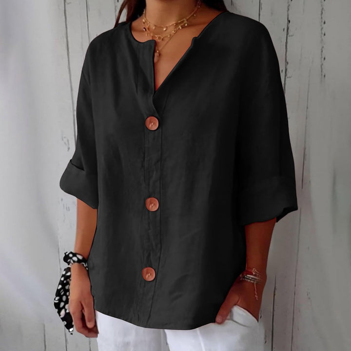 Linen Breathable Blouse with a Soft Relaxed Fit