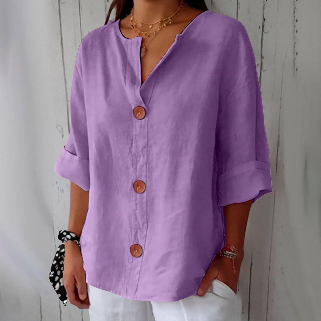 Linen Breathable Blouse with a Soft Relaxed Fit