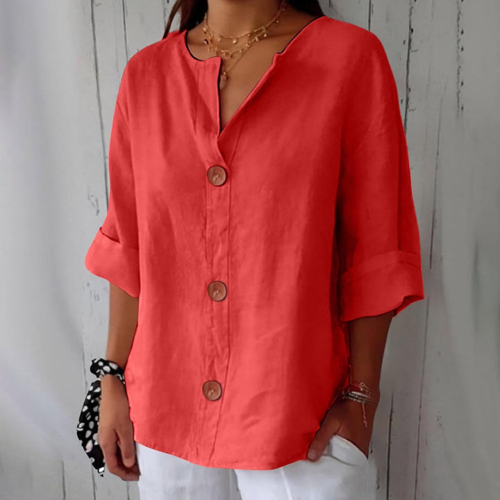 Linen Breathable Blouse with a Soft Relaxed Fit