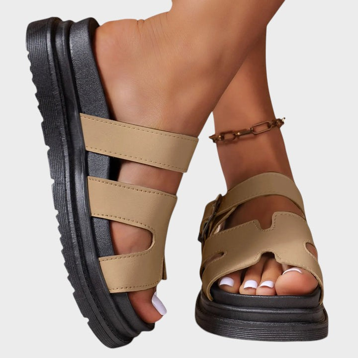 Vegan Leather Comfort Sandals with a Soft Supportive Fit