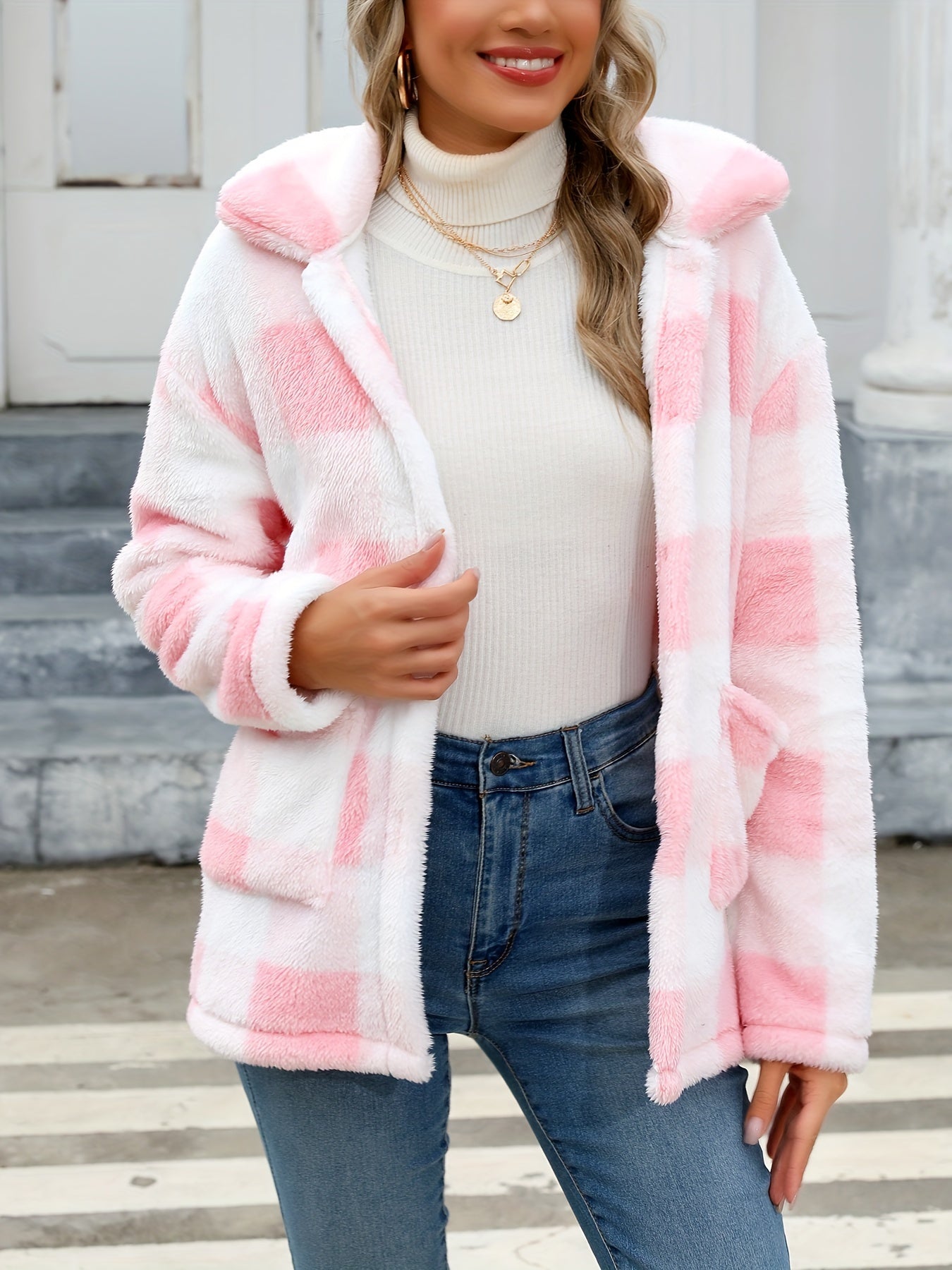 The Kimberly Plaid Teddy Coat