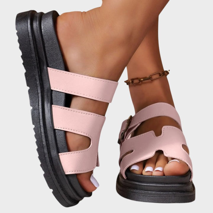 Vegan Leather Comfort Sandals with a Soft Supportive Fit