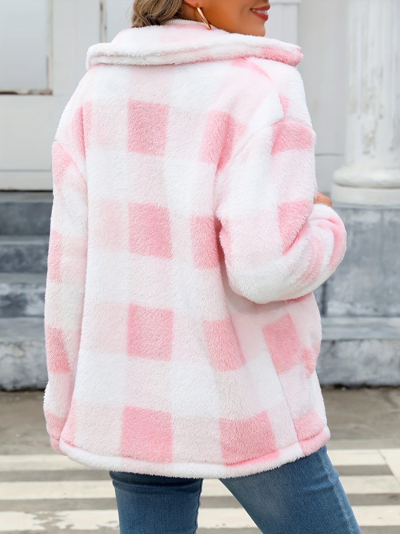 The Kimberly Plaid Teddy Coat