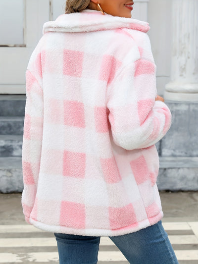 The Kimberly Plaid Teddy Coat