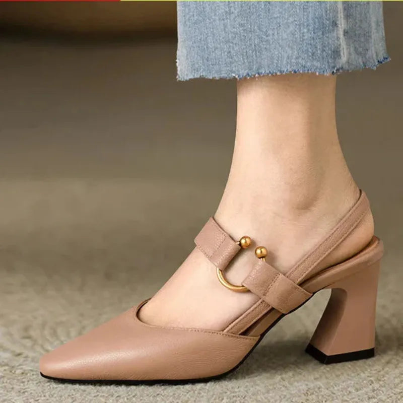 Vegan Leather Comfort Heels with a Soft Supportive Fit