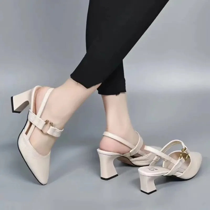 Vegan Leather Comfort Heels with a Soft Supportive Fit