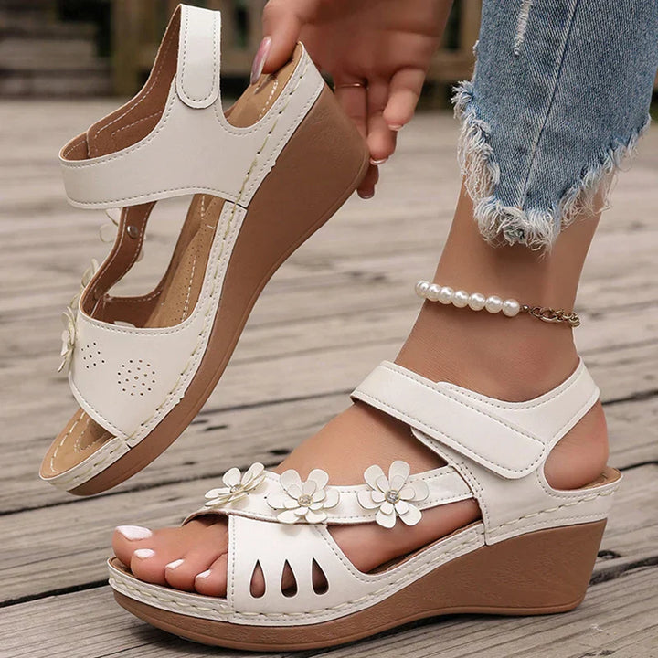 Soft Blossom Wedge Sandals