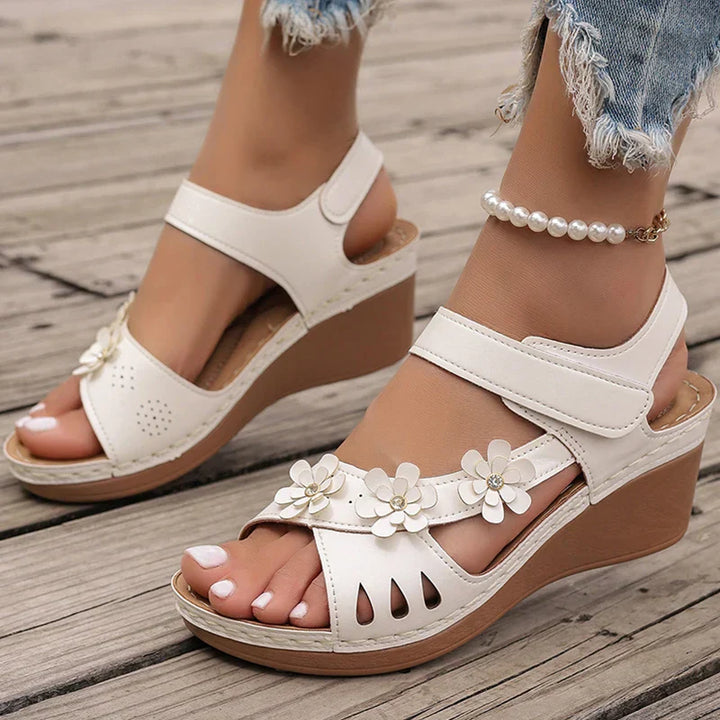 Soft Blossom Wedge Sandals