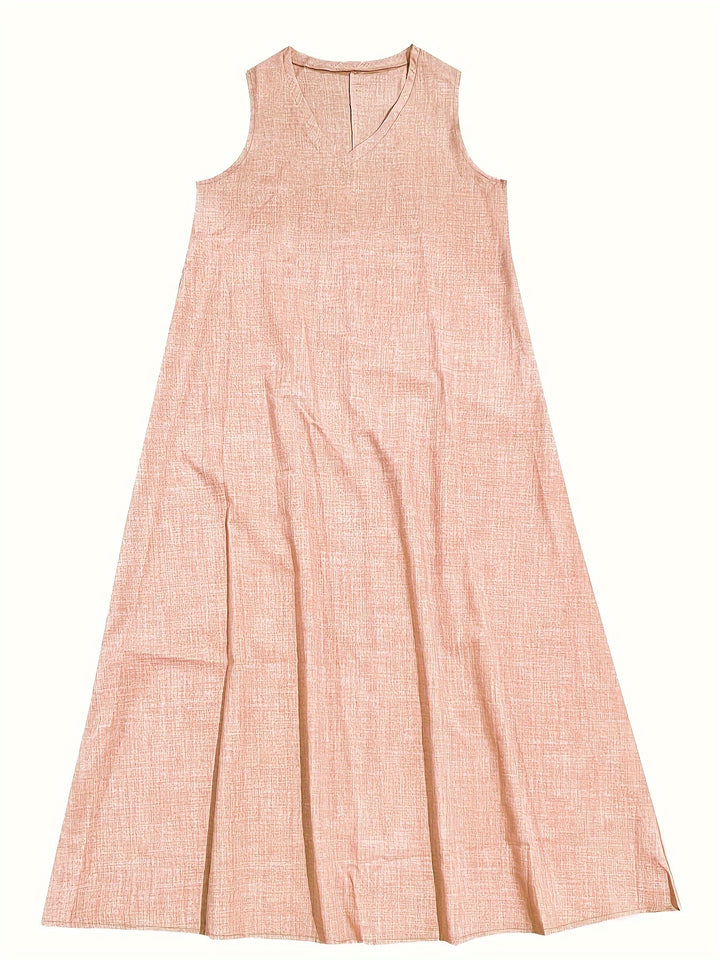 Linen-Blend Soft Drapey Dress in a Relaxed A-Line Fit