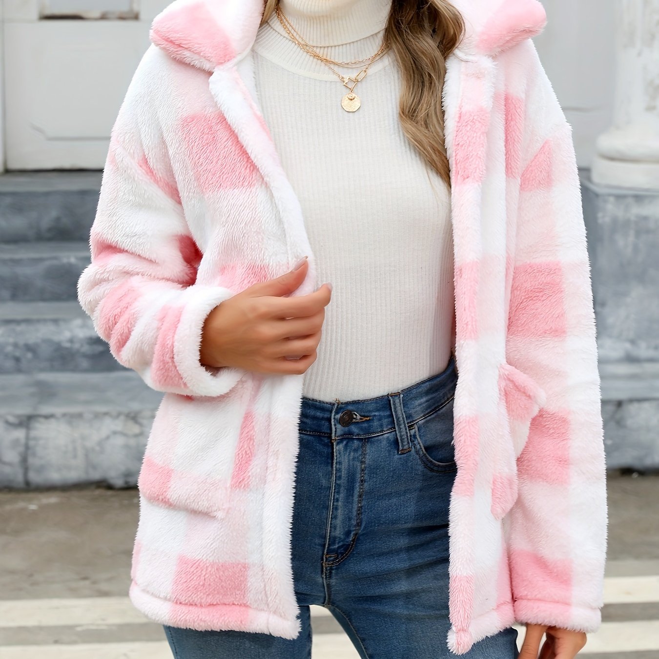 The Kimberly Plaid Teddy Coat