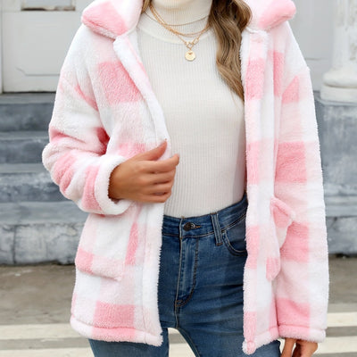 The Kimberly Plaid Teddy Coat