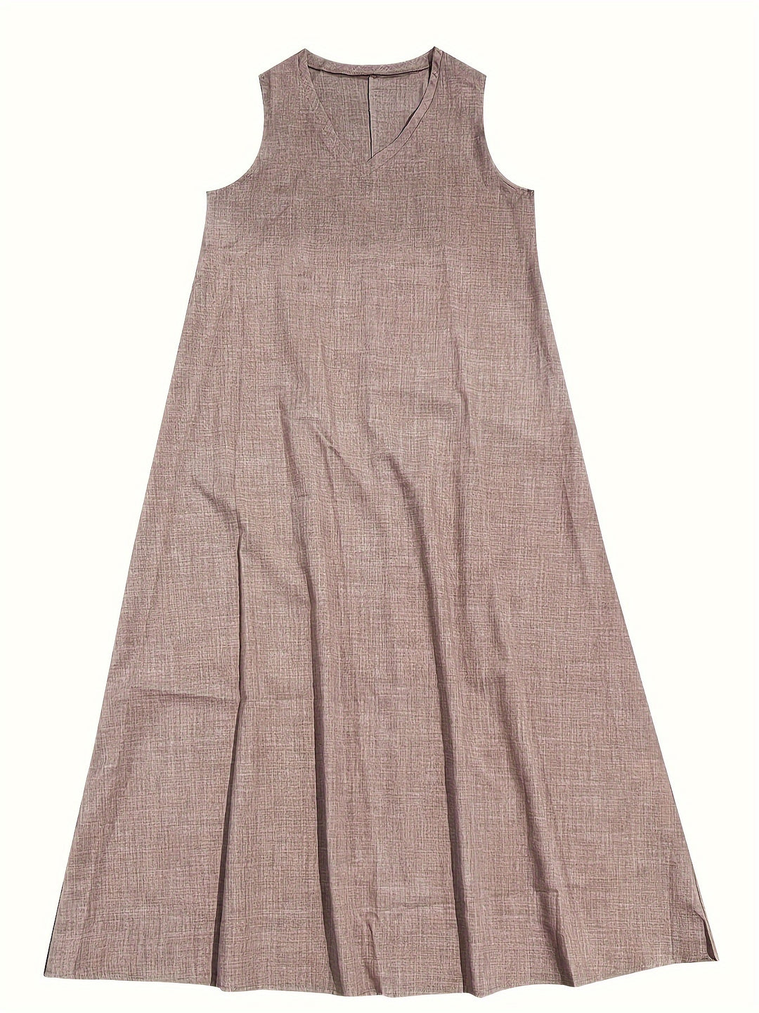 Linen-Blend Soft Drapey Dress in a Relaxed A-Line Fit