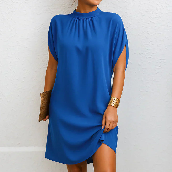 Satin-Blend Smooth Mini Dress with a Relaxed Flowing Fit