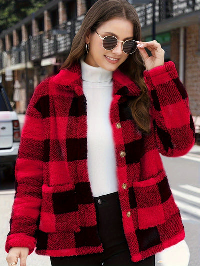 The Kimberly Plaid Teddy Coat