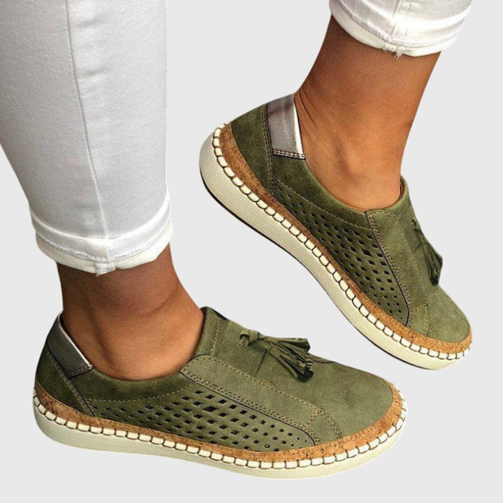 Mesh-Blend Orthopedic Slip-Ons with a Relaxed Easy-Fit
