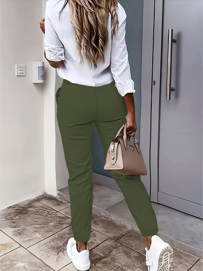 The Tess High-Waist Slim-Fit Trousers