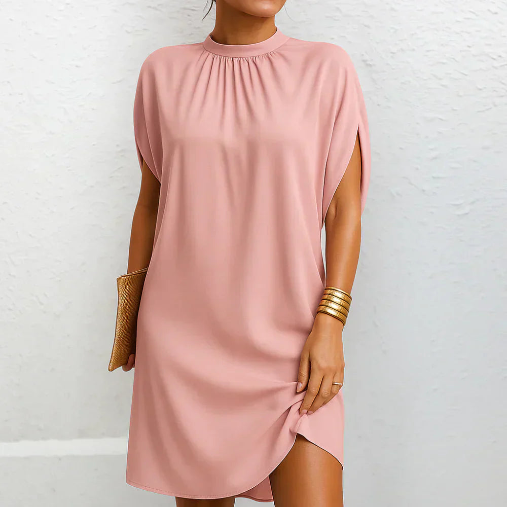 Satin-Blend Smooth Mini Dress with a Relaxed Flowing Fit